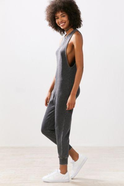 Urban Outfitters Kensie Zip-front Sweatshirt Jumpsuit