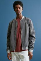 Urban Outfitters Uo Tencel Ruched Sleeve Bomber Jacket