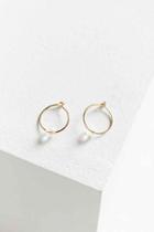 Urban Outfitters Genuine Stone Hoop Earring,clear,one Size