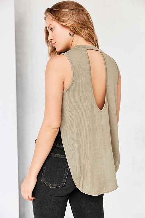 Urban Outfitters Silence + Nosie Liam Cross Over Muscle Tank Top,green,m
