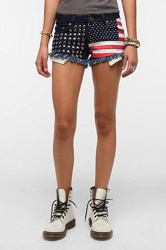 Reverse Americana Studded Denim Short