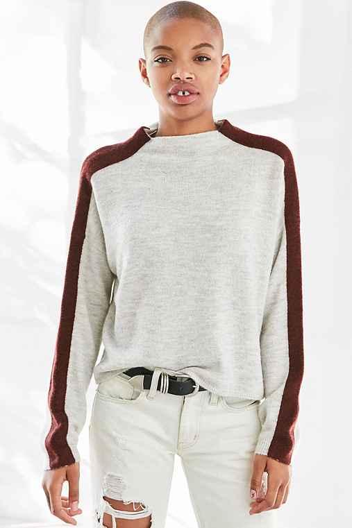Urban Outfitters Silence + Noise Johnny Mock Neck Sweater,grey Multi,m