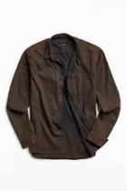 Urban Outfitters Uo Fuzzy Flannel Button-down Shirt,washed Black,s