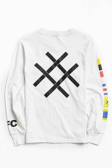 Urban Outfitters Lucid Fc Nautical Flags Long Sleeve Tee,white,m
