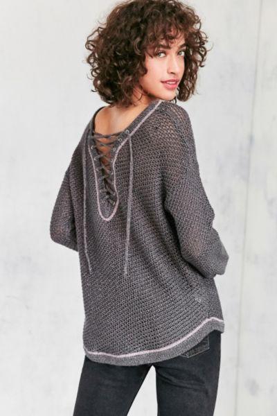 Urban Outfitters Kimchi Blue Lea Lace-up Pullover Sweater