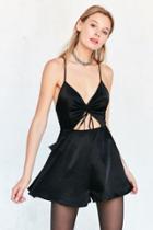 Finders Keepers Fernando Satin Tie-front Cutout Romper