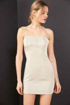 Urban Outfitters Capulet Amber Bodycon Mini Slip Dress,cream,m
