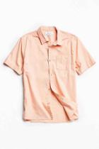 Urban Outfitters Uo Solid Short Sleeve Button-down Shirt,peach,s