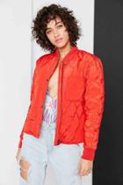 Urban Outfitters Silence + Noise Quilted Liner Bomber Jacket,orange,l