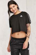 Urban Outfitters Kappa Spangle Taped Cropped Tee,black,xs