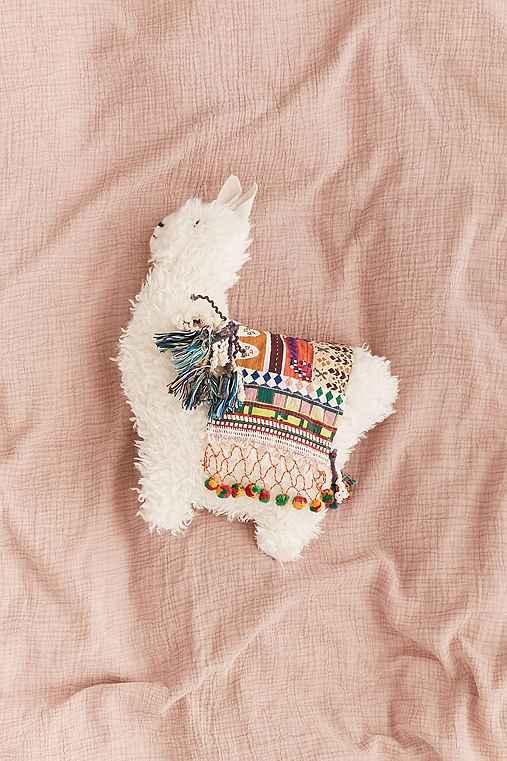 Urban Outfitters Furry Llama Pillow,cream,one Size