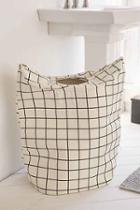 Urban Outfitters Grid Standing Laundry Bag Hamper,black & White,one Size