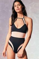 Urban Outfitters Evil Twin Illusion Mesh One-piece Swimsuit,black,l
