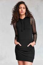 Urban Outfitters Truly Madly Deeply Shrunken Hoodie Dress,black,l