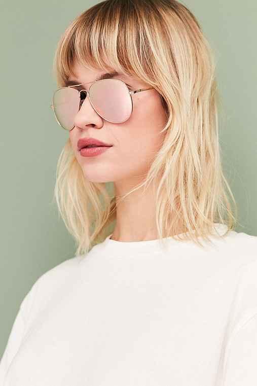 Urban Outfitters Classic Aviator Sunglasses,blush,one Size