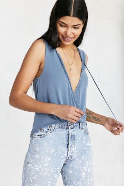 Silence + Noise Raven Deep-v Tie-neck Tank Top