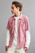 Urban Outfitters Stussy Reverse Terry Short Sleeve Button-down Shirt