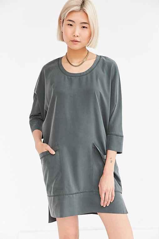 Urban Outfitters Silence + Noise Kaden Woven Cocoon Mini Dress,dark Green,xs