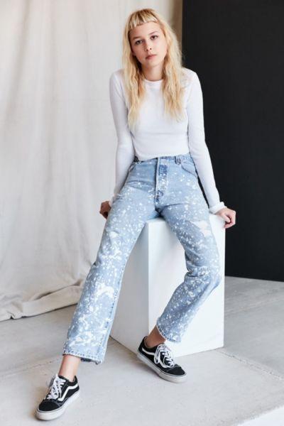 Urban Renewal Vintage Levi's Paint Splattered Jean - White
