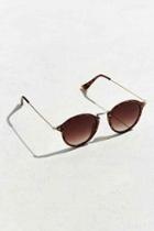Urban Outfitters Uo Metal Arm Round Sunglasses,brown,one Size