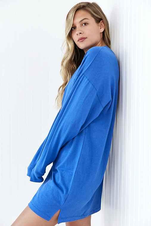 Urban Outfitters Bdg Maeby Oversized Long-sleeve T-shirt Dress,blue,m