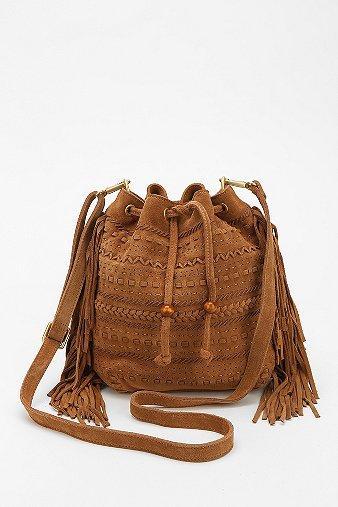 Frida Suede Fringe Bucket Bag