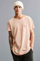 Urban Outfitters Curved Hem Tee,peach,l