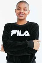 Urban Outfitters Fila + Uo Lizzy Velour Pullover Sweatshirt,black,m
