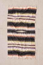 Urban Outfitters Vintage Black Stripe Tie-dye Blanket,black Multi,one Size