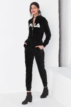 Urban Outfitters Fila + Uo Koby Zip-front Velour Coverall Jumpsuit