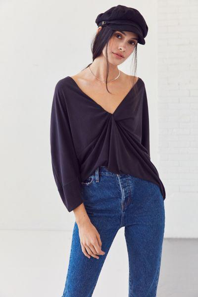 Silence + Noise Twist In Time Plunging Tee
