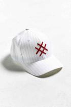 Urban Outfitters Lucid Fc Pinstripe Flexfit Hat,white,one Size