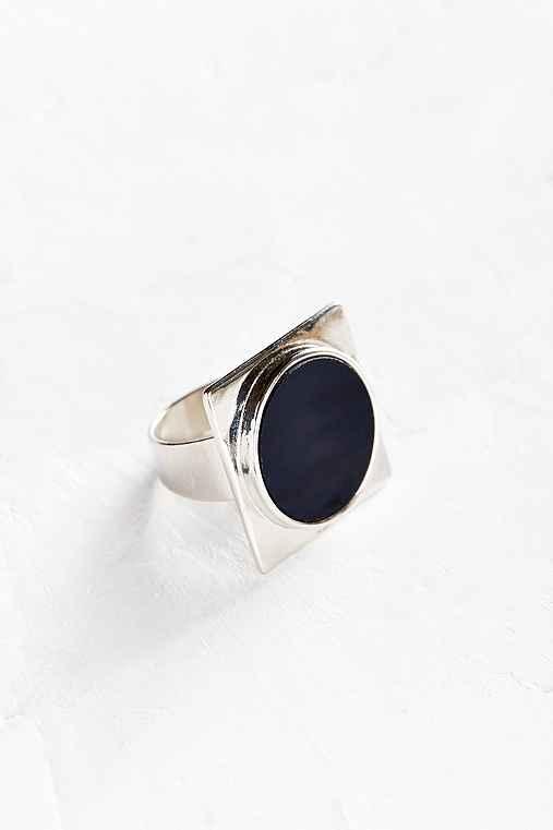 Urban Outfitters Geo Face Statement Ring,silver,7