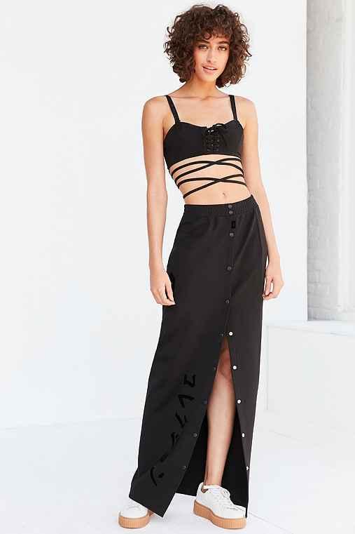 Urban Outfitters Puma Fenty By Rihanna Breakaway Maxi Skirt,black,s