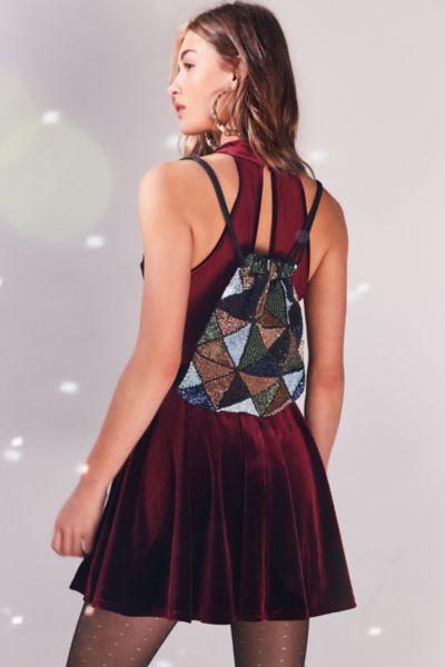 Urban Outfitters Carrie Sequin Drawstring Backpack
