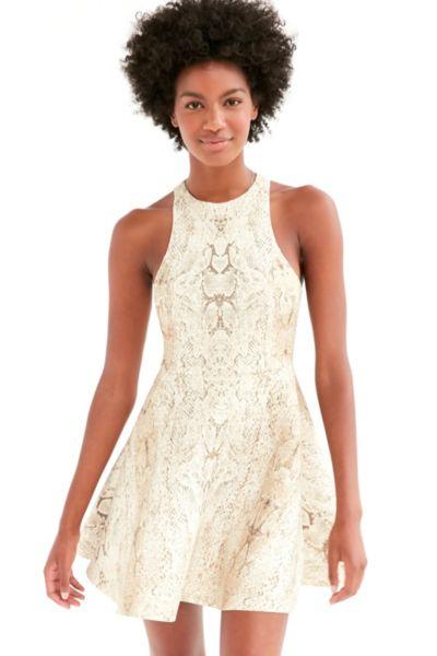 Silence + Noise Roxy Snake Print Scuba Mini Dress