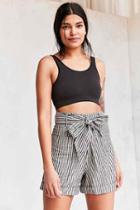 Urban Outfitters Bdg Striped Paperbag High-rise Short,black Multi,m
