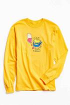 Urban Outfitters Illegal Civilization Learn The Rules Long Sleeve Tee,yellow,m