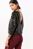 Urban Outfitters Silence + Noise Donna Sequin Boat-neck Top