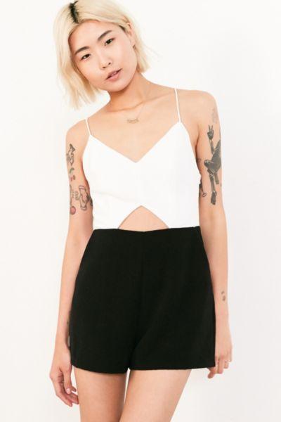Silence + Noise Strappy Cutout Colorblock Romper