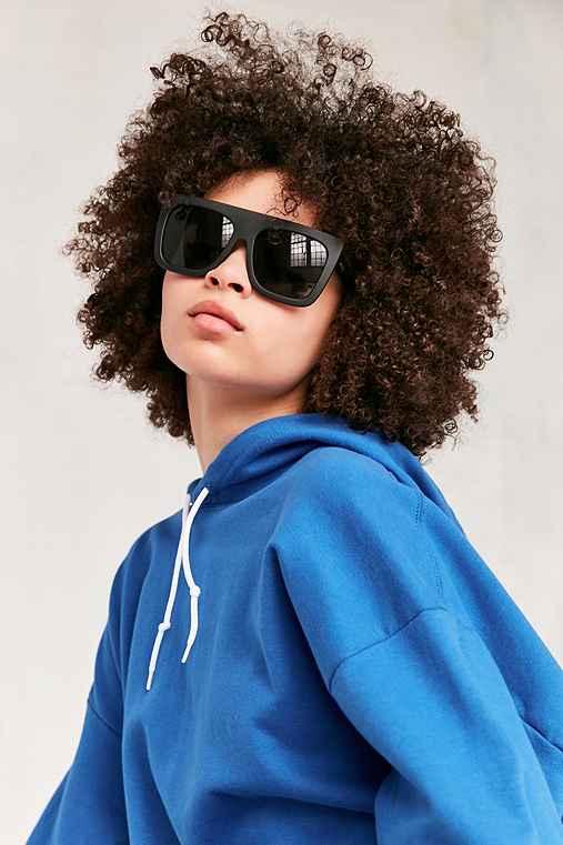 Urban Outfitters Quay Caf Racer Square Sunglasses,black,one Size