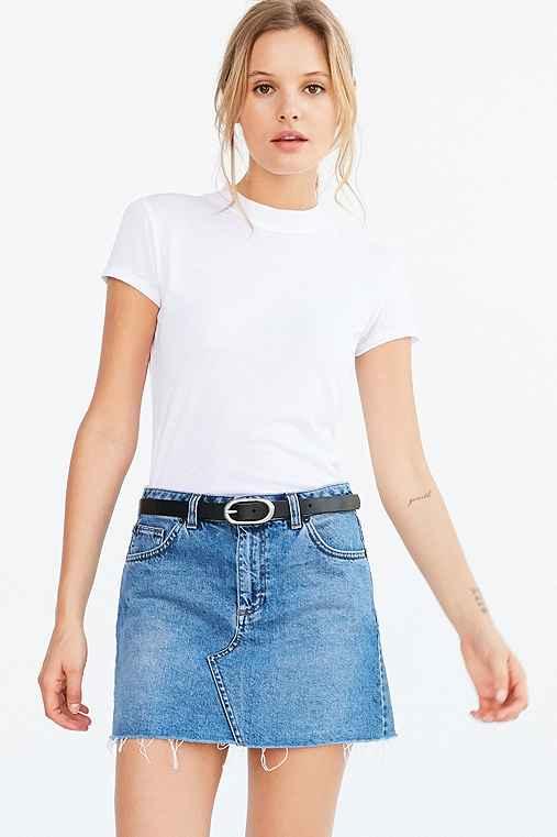 Urban Outfitters Bdg 5-pocket Denim Pelmet Mini Skirt,tinted Denim,s