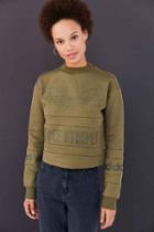 Urban Outfitters Adidas Originals '80s Cropped Pullover Sweatshirt,olive,m