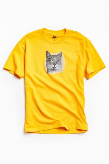 Urban Outfitters Skate Mental Cat Glow-in-the-dark Eyes Tee