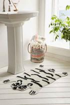 Urban Outfitters Magical Thinking Tiger Bath Mat,black & White,one Size