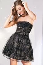 Urban Outfitters Motel Sisley Glitter Dot Strapless Mini Dress