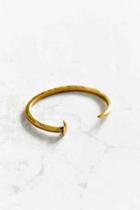 Urban Outfitters Giles & Brother Skinny Railroad Spike Antiqued Brass Cuff Bracelet,gold,one Size