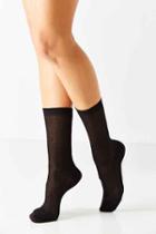 Urban Outfitters Basic Ribbed Trouser Sock,black,one Size
