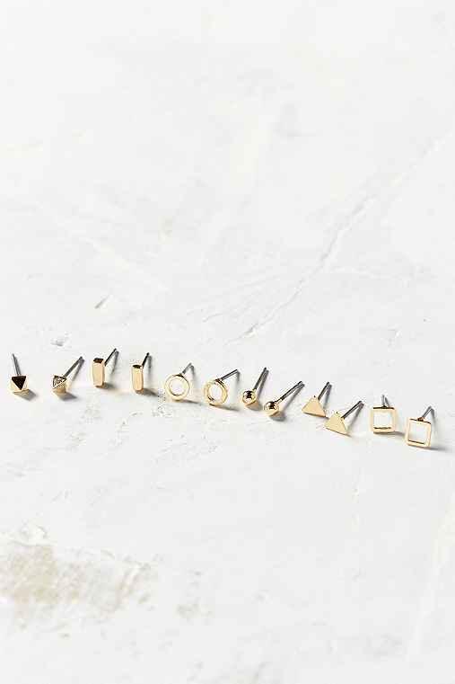 Urban Outfitters Itty Bitty Metal Earring Set,gold,one Size