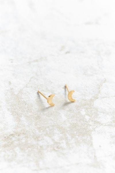 Urban Outfitters Seoul Little 24k Gold Plated Moon Post Earring